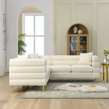 81.5 - Inch Oversized Corner Sofa, L - Shaped Sectional Couch, 5 - Seater Corner Sofas with 3 Cushions for Living Room, Bedroom, Apartment, OfficeMUTUKISPACE