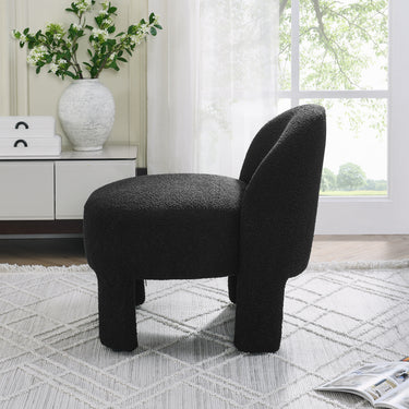 Hoop gauze lounge chair with soft cushion and backrest, need to be assembled, suitable for living room/bedroom/dining room - BLACK(24.5"*28.75"*28.75")MUTUKISPACE