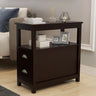End Table Narrow Nightstand With Two Drawers And Open Shelf - BrownMUTUKISPACE