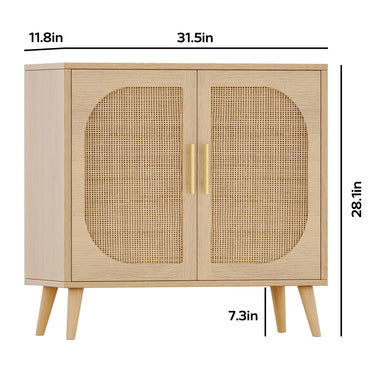 Buffet Cabinet with Storage, Accent Bathroom Floor Cabinet,with Two Doors and 4 compartments forStorage,Cabinet with Solid Wood Feet,Sideboard Cabinet for Hallway, Entry, Living Room,(Natural Color)MUTUKISPACE