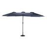 14.8ft Double - Sided Rectangular Outdoor Umbrella Crank (Navy Blue)MUTUKISPACE
