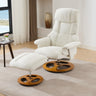 Ergonomic Swivel Recliner Chair with Ottoman – Modern Massage Lounge Chair with Heat, Adjustable Backrest & Chenille Upholstery for Home or OfficeMUTUKISPACE