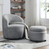 Welike Swivel barrel chair, living room swivel chair with round storage chair, 360 ° swivel club chair, nursery, bedroom, office, hotel with upholstered modern armchair, teddy fabricMUTUKISPACE