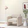 BEIGE single sofa chair, upholstered comfortable chair with armrests, for dining room/bedroom/living room/reception - BEIGE (30.9"*30.51"*30.11")MUTUKISPACE