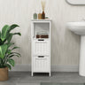Bathroom Floor Cabinet with 2 Drawers and 1 Storage Shelf,Freestanding Wood Storage Organizer Cabinet - WhiteMUTUKISPACE