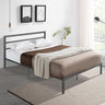 Queen Size Metal Bed Frame with Headboard Charcoal GreyMUTUKISPACE