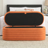 Welike Length 45.5 inchesStorage Ottoman Bench Upholstered Fabric Storage Bench End of Bed Stool with Safety Hinge for Bedroom, Living Room, Entryway, orange teddy.MUTUKISPACE