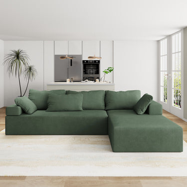 Modern Upholstered Sectional Sofa Couch Set,Modular 108" L Shaped Sectional Living Room Sofa Set With 6 Pillows,Free Combination Sofa Couch for Living Room,BedroomMUTUKISPACE