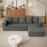 Chenille L - Shaped Sectional Sofa Set,Minimalist Style Modular Sectional Sofa, Luxury Chenille Fabric Cloud Couch for Living RoomMUTUKISPACE