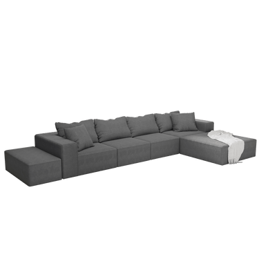 Modern Upholstered Sectional Sofa Couch Set,Modular 132" L Shaped Sectional Living Room Sofa Set With 6 Pillows,Free Combination Sofa Couch for Living Room,BedroomMUTUKISPACE