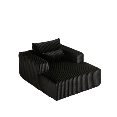 62.5 - Inch Corduroy foam Sofa Lounge Chair,No Assembly Required,Fluffy Modern Sleeper Chair for Indoor Living Room BedroomMUTUKISPACE