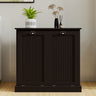 Two - Compartment Tilt - Out Laundry Sorter Cabinet - BlackMUTUKISPACE