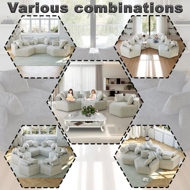 54''L Chenille foam single sofa,No Assembly Required,Fluffy Modern Sleeper Chair for Living room, Bedroom, Lounge and Projection RoomMUTUKISPACE