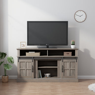 58 Inch TV Stand with Storage Cabinet and Shelves, TV Console Table Entertainment Center for Living Room,BedroomMUTUKISPACE