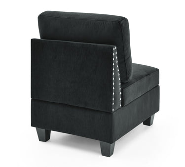 U shape Modular Sectional Sofa,DIY Combination,includes Four Single Chair and Two Corner,Black Velvet.MUTUKISPACE