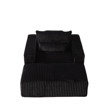 75 - Inch Corduroy foam Sofa Lounge Chair with Removable footrest,No Assembly Required,Fluffy Modern Sleeper Chair for Indoor Living Room BedroomMUTUKISPACE