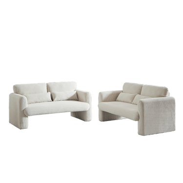 60"Corduroy Fabric Loveseat Sofa with 60"Loveseat Sofa, Modern Sofa with Support Pillow, for Apartment, Office, Living Room & BedroomMUTUKISPACE