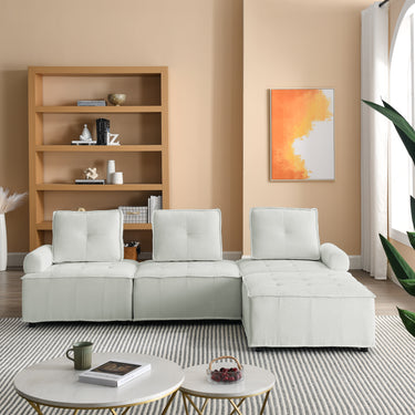 L - Shape Modular Sectional Sofa, DIY Combination, ChenilleMUTUKISPACE