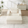 75 - Inch Corduroy foam Sofa Lounge Chair with Removable footrest,No Assembly Required,Fluffy Modern Sleeper Chair for Indoor Living Room BedroomMUTUKISPACE