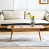 Center table Low Table solid wood Top plate Coffee table Easy to assemble Natural wood with storage shelf NaturalMUTUKISPACE