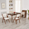 Upholstered folding Dining chair, space saving, easy to carry, Dining Room, No assembly required,2 - Pack - Cream white+CherryMUTUKISPACE