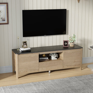 58 Inches Modern TV stand with LED Lights Entertainment Center TV cabinet with Storage for Up to 80 inch for Gaming Living Room BedroomMUTUKISPACE