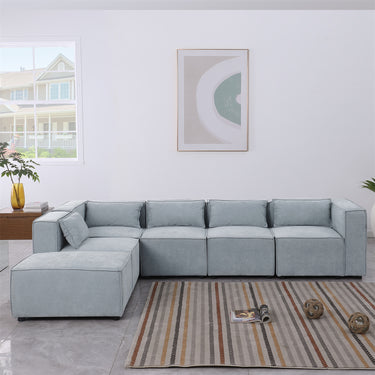 Fabric Sectional Sofa with ottoman - Ideal for Relaxation and ComfortMUTUKISPACE