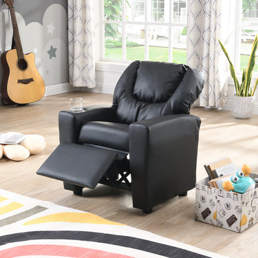 Kids Recliner Chair Black PVCMUTUKISPACE