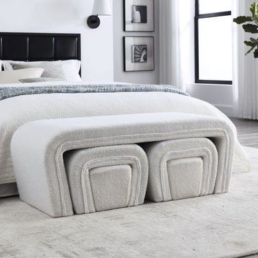 Welike 46" W Modern Contemporary Upholstered Nesting Bench, including Four nesting benches, teddyMUTUKISPACE
