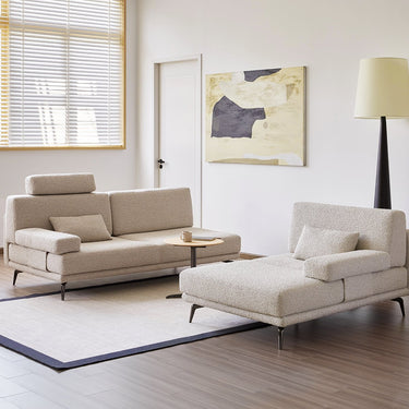 Modular Fabric Sofa Italian Style Removable Cream Chaise Corner Sofa Armrests and headrests are removable inner - llzhsf - sofaMUTUKISPACE
