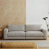 Wool Blend Sofa for Two or Three Cream Style Stain - Resistant Fabric Vintage Light Gray Upholstery inner - clsf - sofaMUTUKISPACE