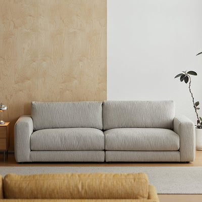 Wool Blend Sofa for Two or Three Cream Style Stain-Resistant Fabric Vintage Light Gray Upholstery inner-clsf-sofa