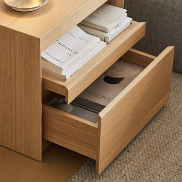 Modern Minimalist Bedside Table Italian Style Luxury Solid Wood Bedroom Side Cabinet inner - cectg - nightstandMUTUKISPACE