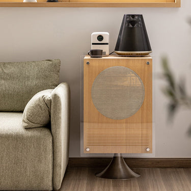 Solid Wood Rotating Side Table Nordic Japanese Sofa Side Cabinet Vinyl Record Storage Cabinet Audio Cabinet inner - msyxg - chestMUTUKISPACE
