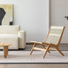 Nordic Solid Wood Lounge Chair Japanese Wabi - Sabi Style Living Room Woven Recliner Modern Minimalist Chair inner - mlxxy - chairMUTUKISPACE
