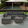 4 - Piece Outdoor PE Wicker Patio Furniture Set with Tempered Glass Coffee TableMUTUKISPACE