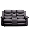 Reclining Loveseat with Middle Console Slipcover, Stretch Loveseat Reclining Sofa Covers (BLACK, 2 Seat Recliner Cover with Console)MUTUKISPACE