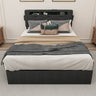 Queen Bed Frame with USB Charging Station & LED Lights, Queen Bed Frame with Headboard & 4 Storage Drawers, DMUTUKISPACE