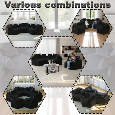 54''L Chenille foam single sofa,No Assembly Required,Fluffy Modern Sleeper Chair for Living room, Bedroom, Lounge and Projection RoomMUTUKISPACE