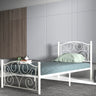 Twin Size Unique Flower Sturdy System Metal Bed Frame with Headboard and FootboardMUTUKISPACE