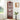 Cherry Lighted Corner Glass Display Cabinet, Curio and Wine Cabinet with Adjustable Glass Shelves and Carved Details, Bulb IncludedMUTUKISPACE