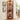 Oak Lighted Corner Glass Display Cabinet, Curio and Wine Cabinet with Adjustable Glass Shelves and Carved Detailing, Light IncludedMUTUKISPACE