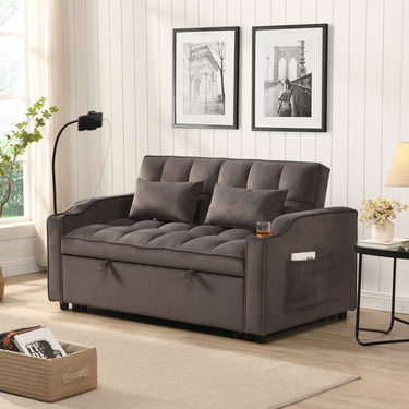 Sofa Bed with Trundle Charcoal GreyMUTUKISPACE