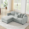 Corduroy Tufted Upholstered Sleeper Sectional Sofa, L - Shaped Modular Convertible Sofa , GYMUTUKISPACE