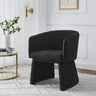 Modern style simple and elegant chair, black leisure chair, suitable for dining/bedroom/living room/reception desk (assembly required) - BlackMUTUKISPACE