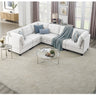 L shape Modular Sectional Sofa,DIY Combination,includes Three Single Chair and Three Corner ,Ivory ChenilleMUTUKISPACE