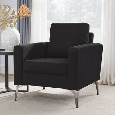 Sofa Chair,with Square Arms and Tight Back ,Corduroy BlackMUTUKISPACE