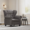 Modern Tufted Push Back Armchair Technical Leather Chair, Adjustable Single Sofa Chair with Sturdy Wood Legs for Bedroom, Living Room, Small Space(Color:GREY)MUTUKISPACE