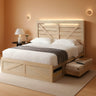 Queen Size Farmhouse Storage Bed With LED LightingMUTUKISPACE