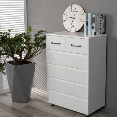 Six drawer side table - whiteMUTUKISPACE